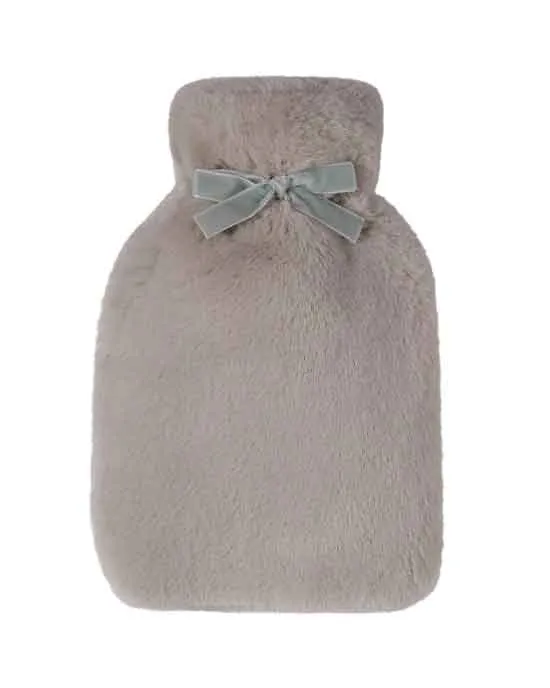 Teddy Hot Water Bottle Luxury Fur Taupe