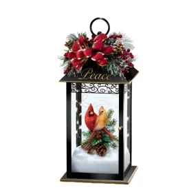 The Bradford Exchange "Peace" Nature's Glory Table Centerpiece Collection Issue #2 Illuminated Holiday Lanterns Christmas Decoration 10-inches