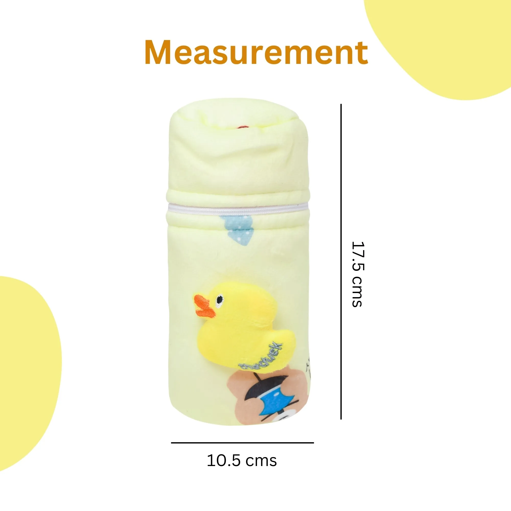 THE LITTLE LOOKERS Soft Plush Stretchable Baby Feeding Bottle Cover with Easy to Hold Strap and Zip l Feeding Bottles Cover