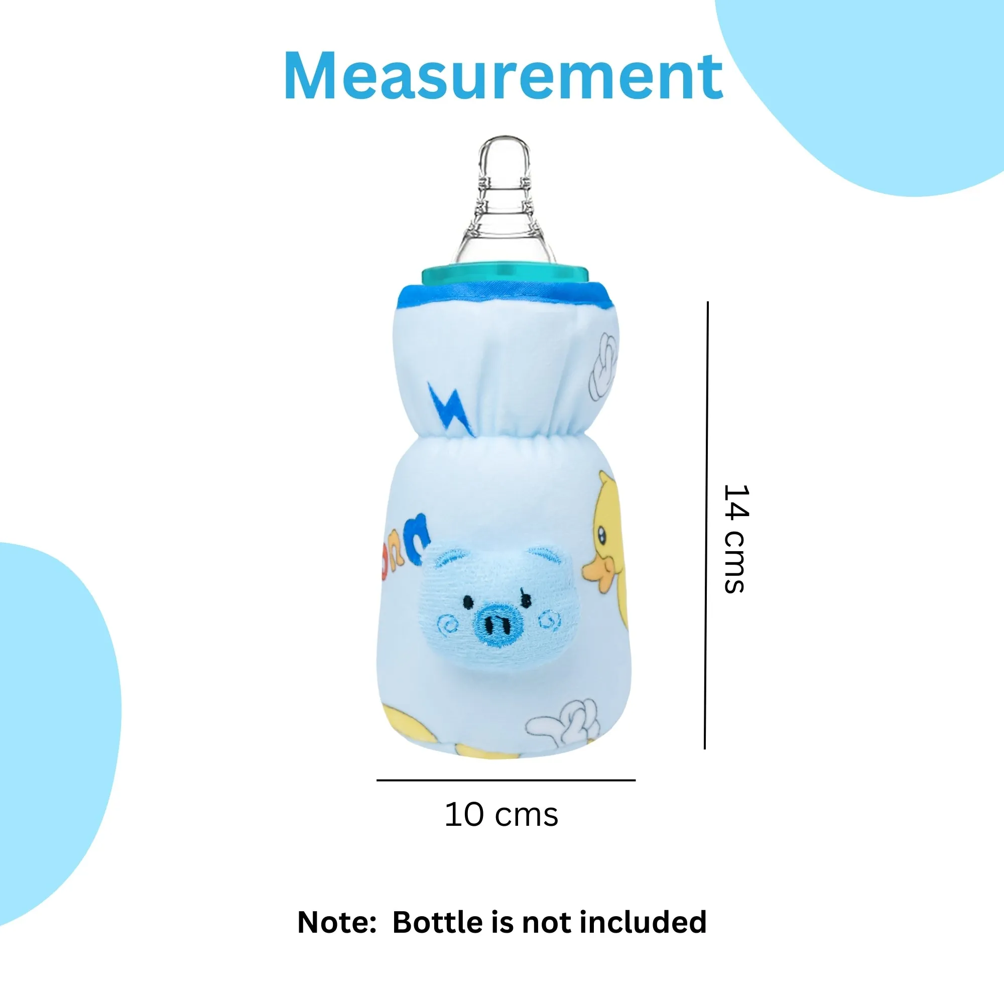 THE LITTLE LOOKERS Soft Plush Stretchable Baby Feeding Bottle Cover with Easy to Hold Strap and Zip l Feeding Bottles Cover