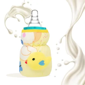 THE LITTLE LOOKERS Soft Plush Stretchable Baby Feeding Bottle Cover with Easy to Hold Strap and Zip l Feeding Bottles Cover