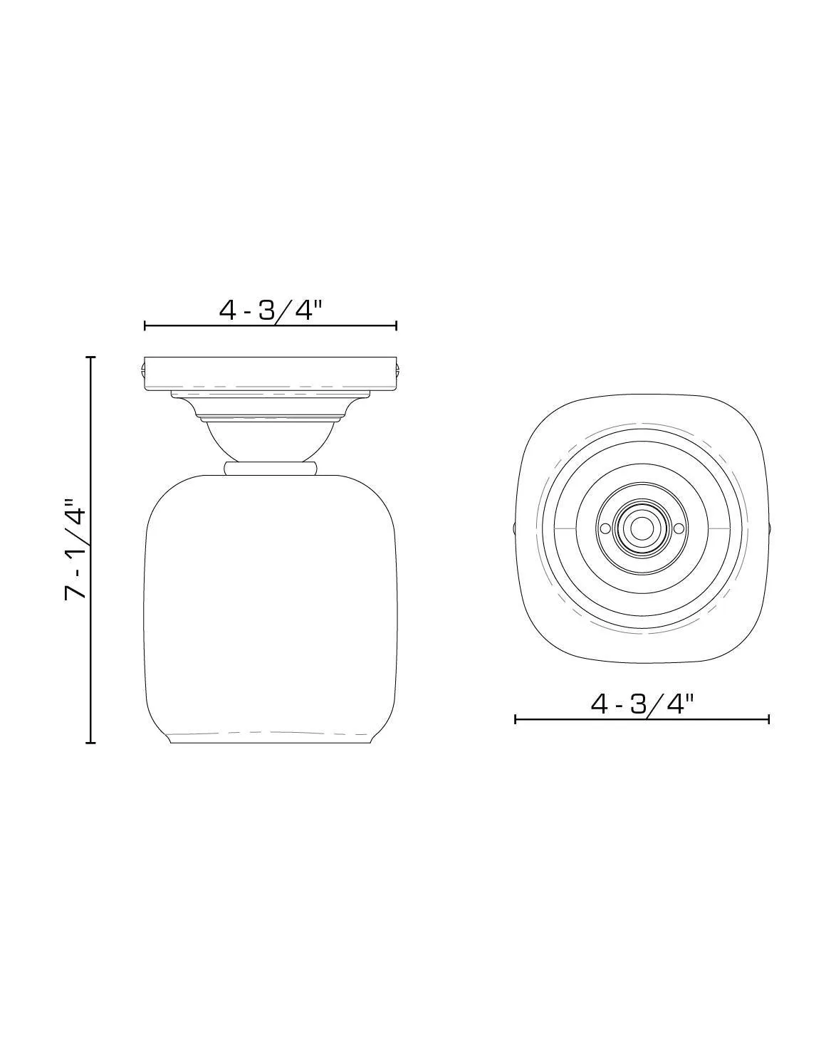 Thelonious Flush Mount with Ice Cube Glass