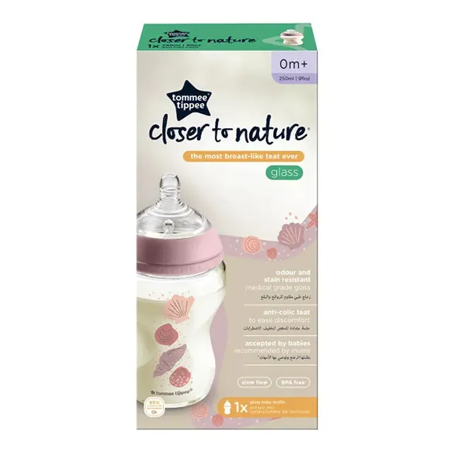 Tommee Tippee Closer To Nature Glass -250ML, Girl