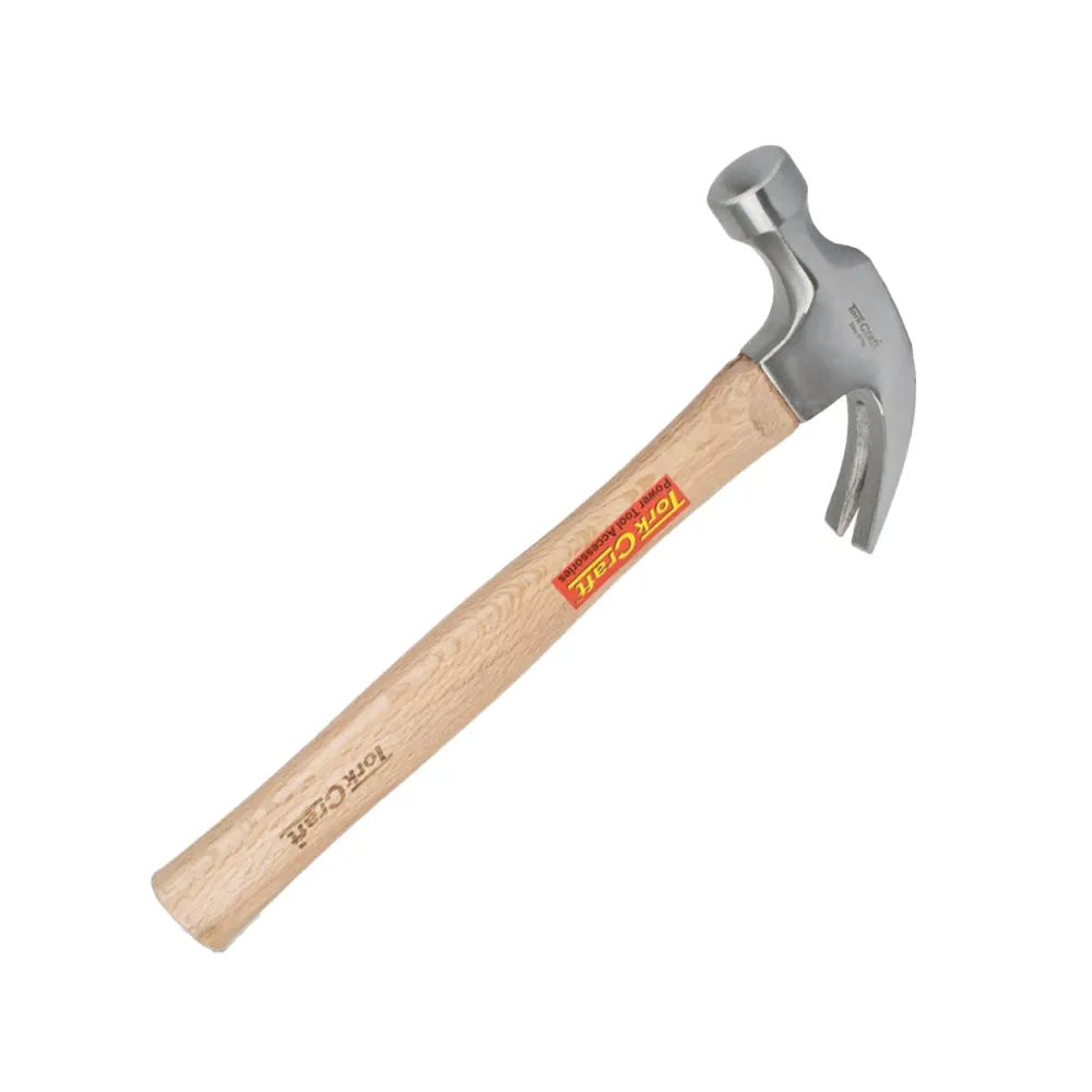 TORK CRAFT HAMMER CLAW 570G (20OZ) WOODEN HANDLE 280MM and FULL POL HEAD