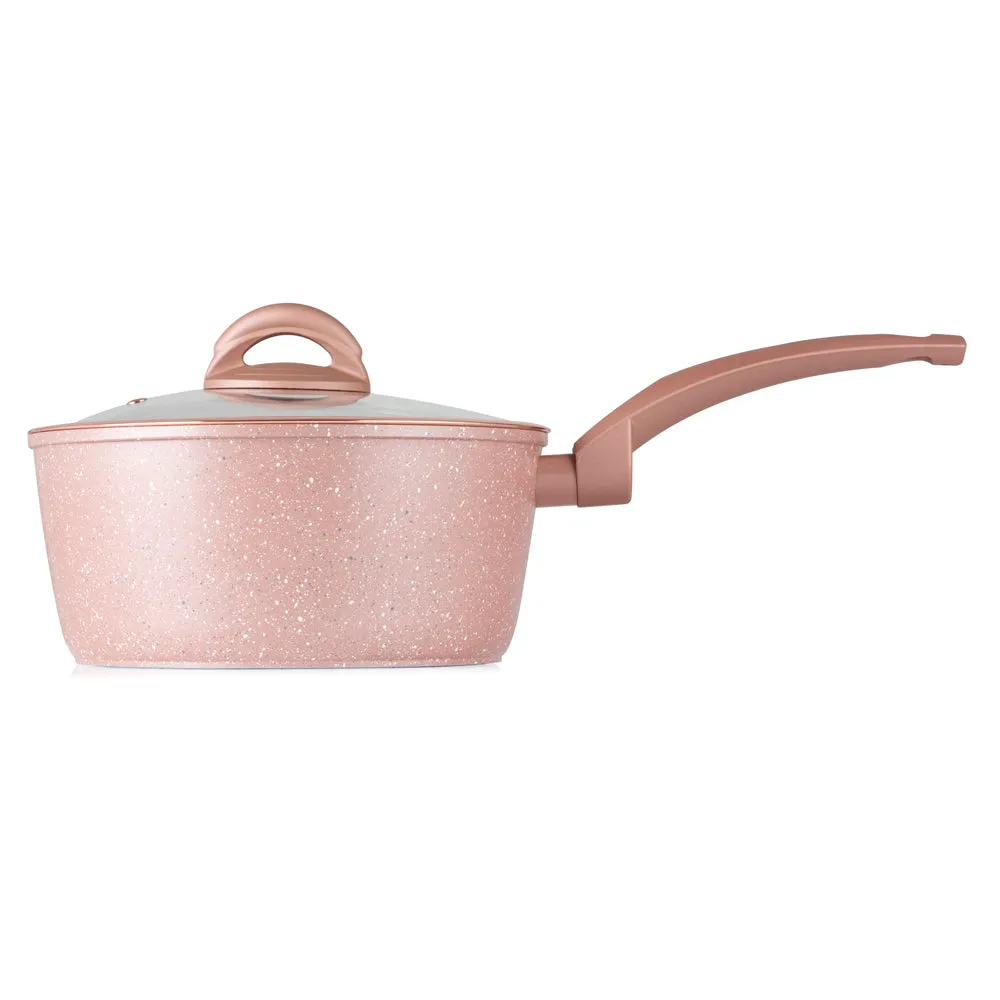 Tower Cerastone 3 Piece Saucepan Set - Pink