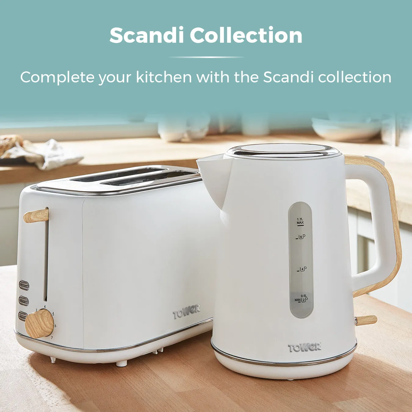 Tower Scandi 3KW 1.7L Rapid Boil Kettle - White