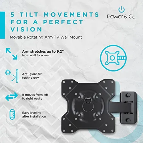 TV Wall Mount Articulating Arm for Screens 10" 43Supports up to 20 kg