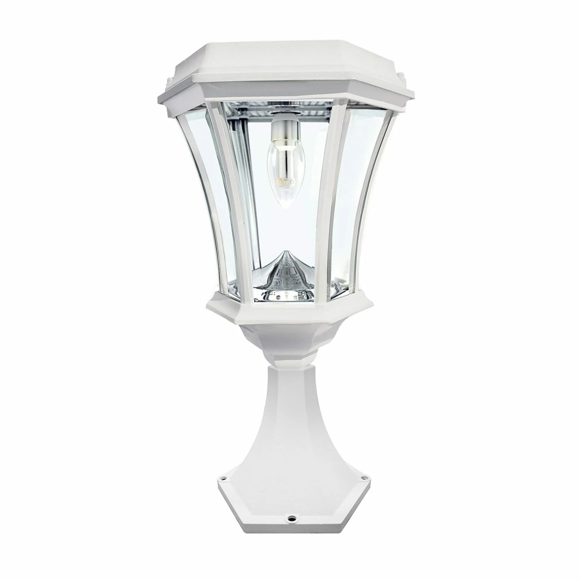 Victorian LED Solar Post Light, 150 Lumens, CCT Selectable 2700K, White or Black Finish, 3 Mounting Options Included