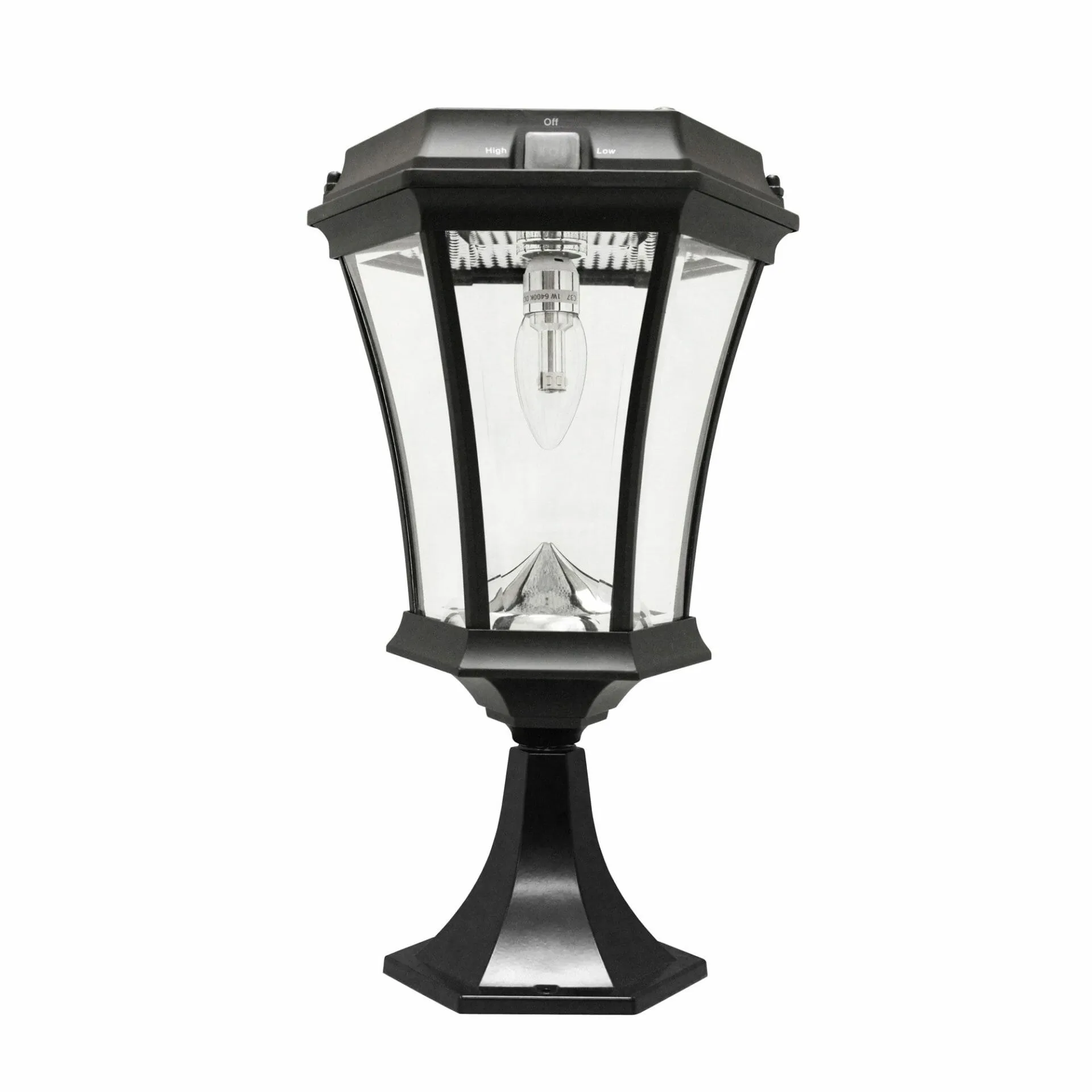 Victorian LED Solar Post Light, 150 Lumens, CCT Selectable 2700K, White or Black Finish, 3 Mounting Options Included