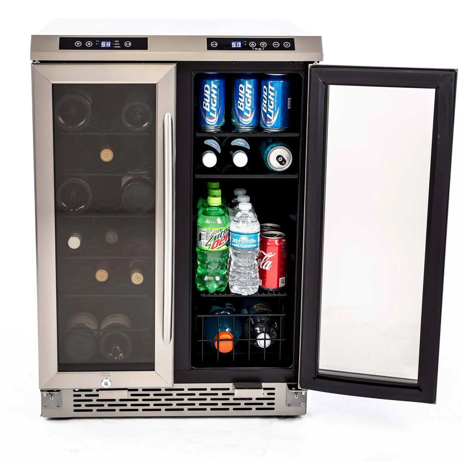 WBV19DZ Avanti 19 Bottle/66 Can Dual-Zone Wine u0026 Beverage Center - Stainless Steel / 3 cu. ft.