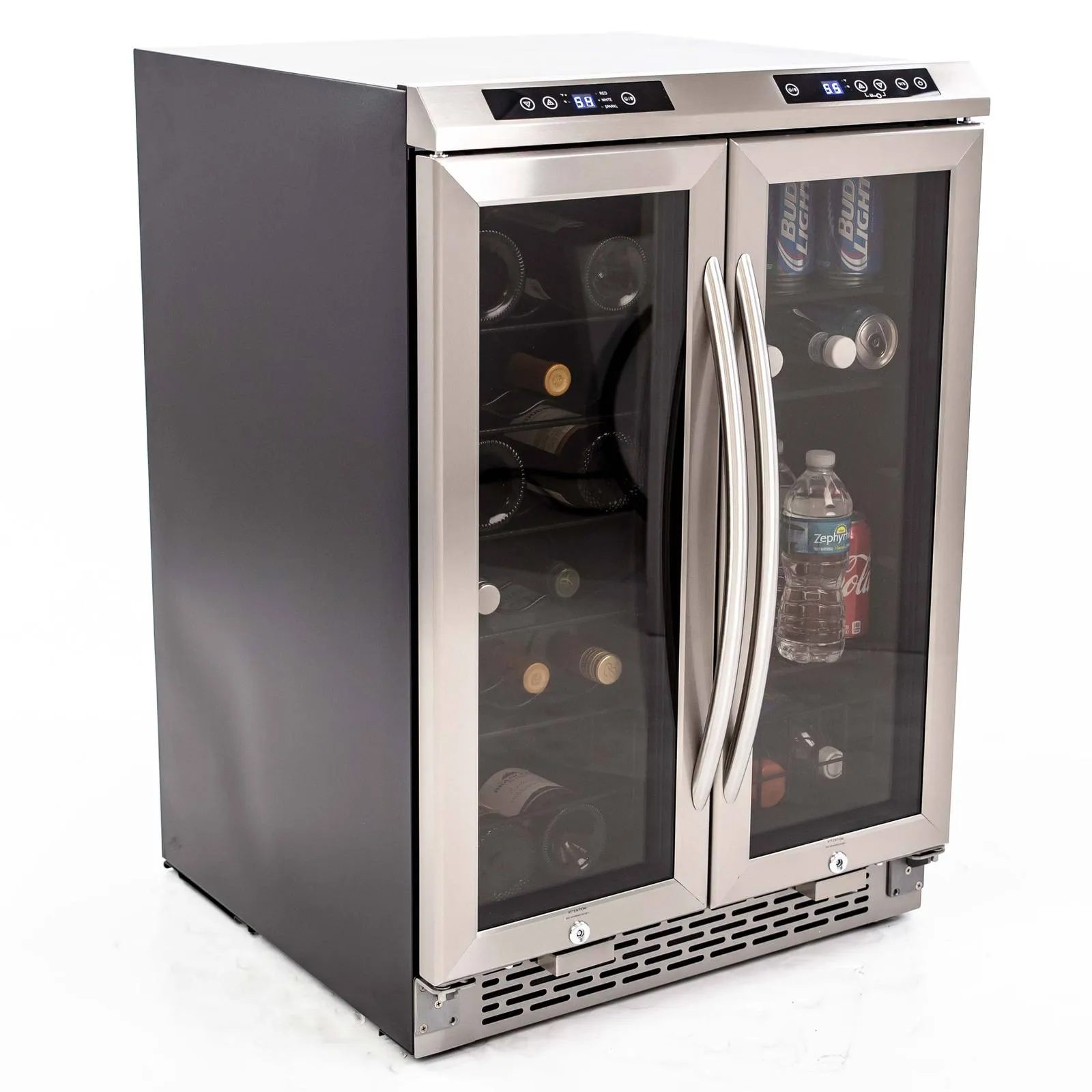 WBV19DZ Avanti 19 Bottle/66 Can Dual-Zone Wine u0026 Beverage Center - Stainless Steel / 3 cu. ft.