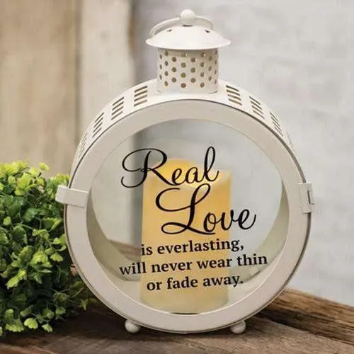 White Round Love Lantern, 2 Asstd.