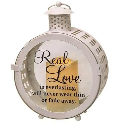 White Round Love Lantern, 2 Asstd.