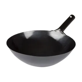 Winco WOK-34 Black Carbon Steel Wok w/ Handle, 14"