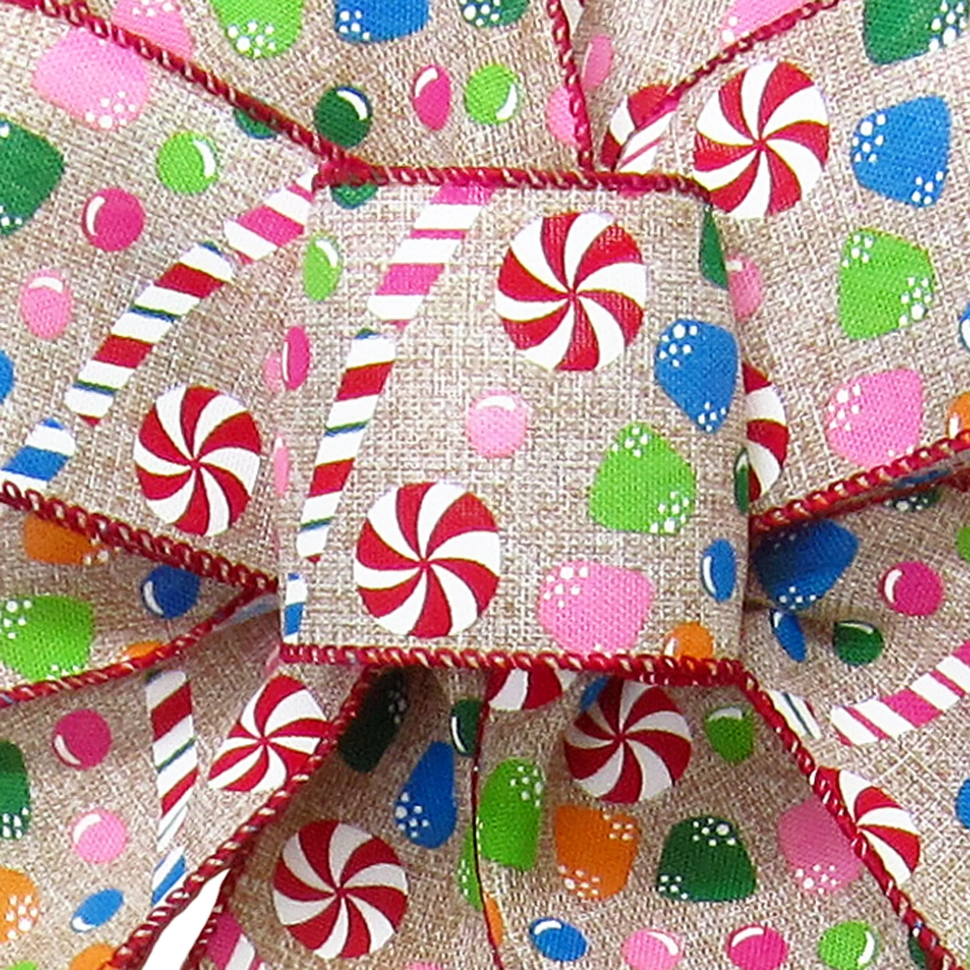 Wired Gum Drops & Peppermint Candy Ribbon (#40-2.5"Wx10Yards)