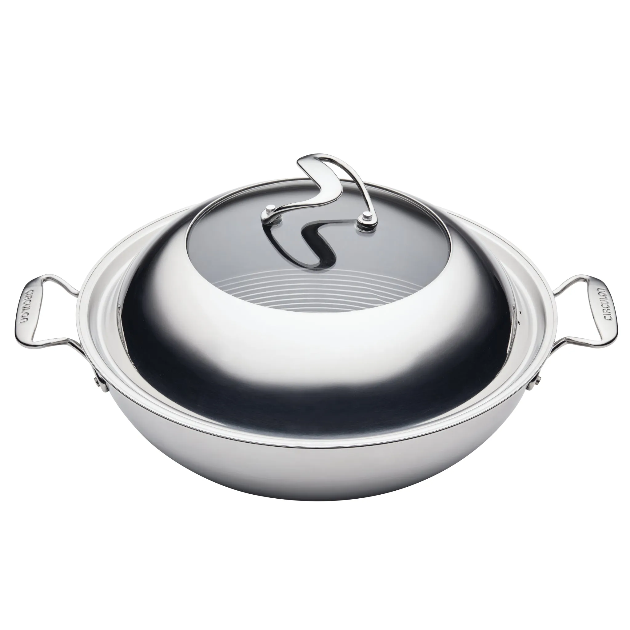 Wok with Glass Lid and Hybrid SteelShield Technology