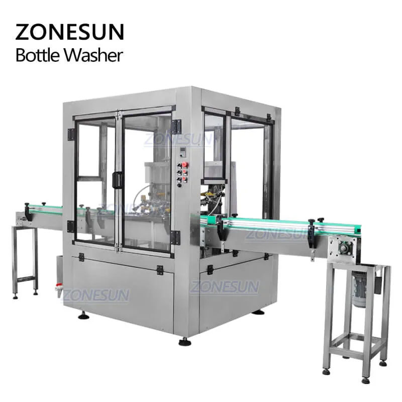 ZS-WB12 Automatic 12 Heads Rotary Milk Wine Beverage Bottle Washer Plastic Glass PET Bottle Rinsing Washing Cleaning Machine